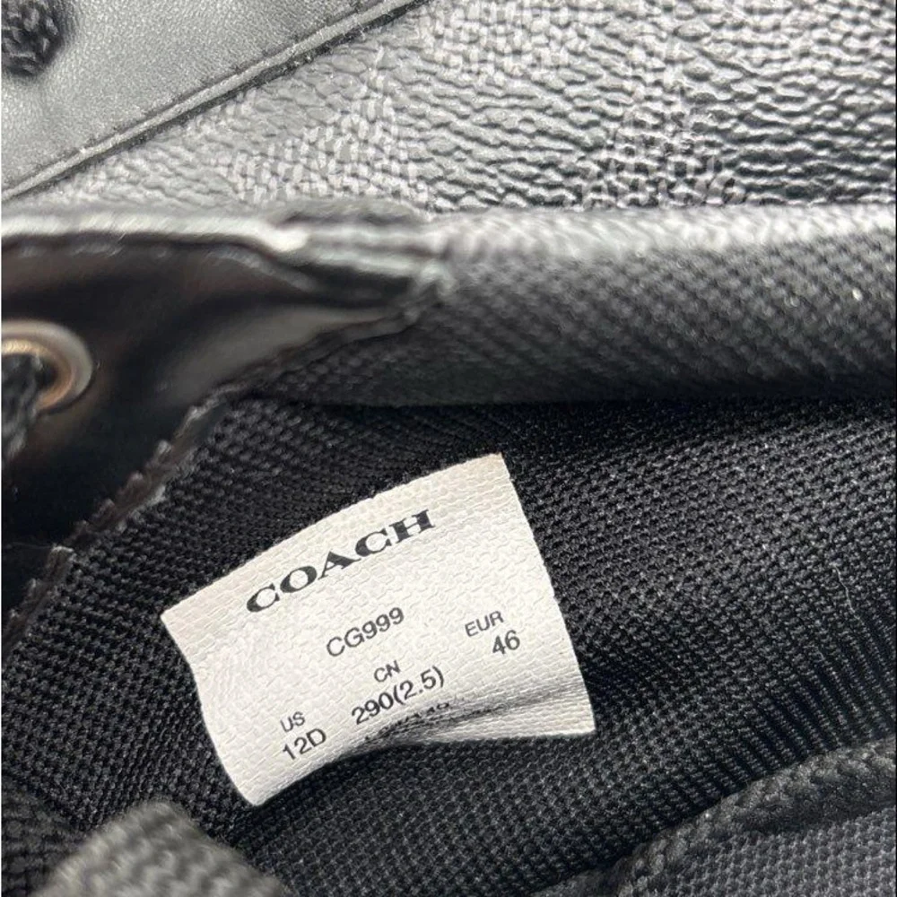 Coach Signature Black Low Top Sneaker Men's Size 12D - Picture 7 of 9